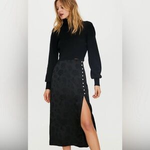 ARITZIA Wilfred Baroque midi slit skirt size S